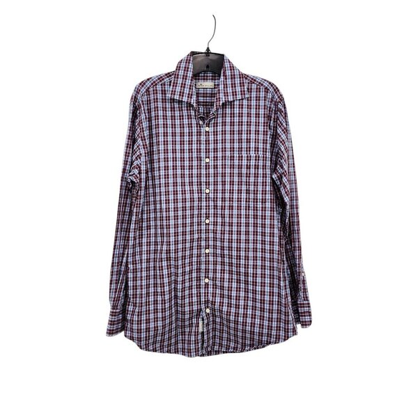Peter Millar Men's 100% Cotton Long Sleeves Plaid Button Down Shirt - M - Picture 1 of 9